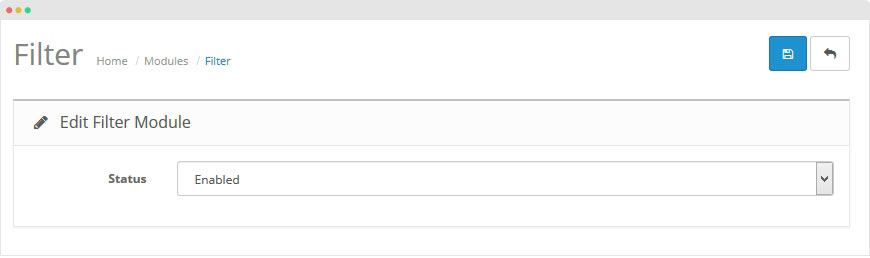 install and enable Cart  filter module