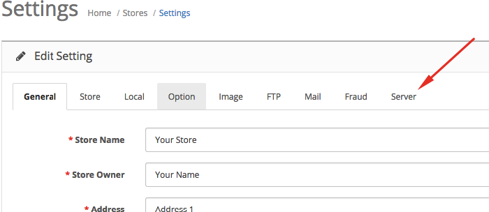 Cart  2 Server Settings 