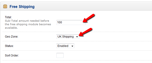 Cart  Free Shipping Module